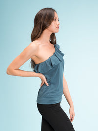 Legends & Vibes Dell One Shoulder Ruffle Top | Vegan Scene