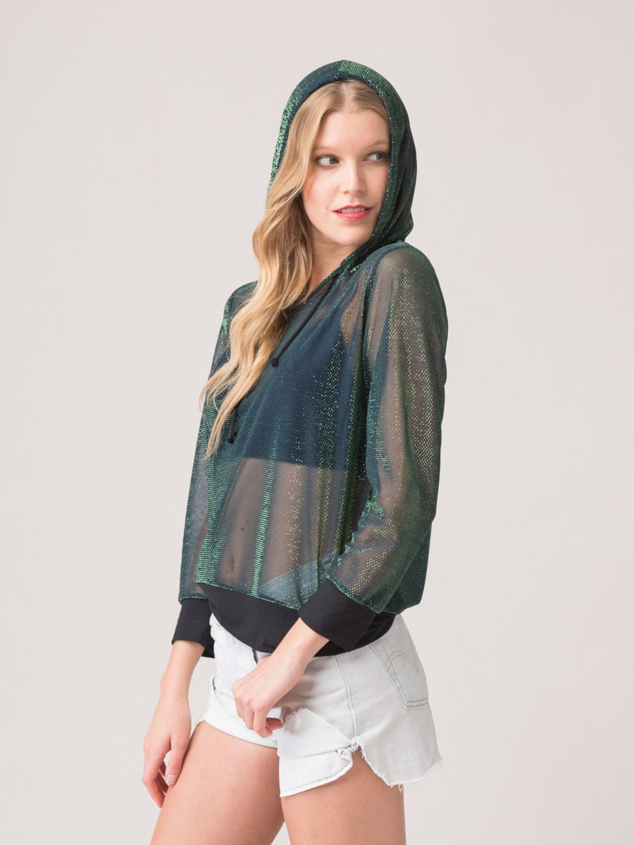 Legends & Vibes Marian Sheer Iridescent Hoodie | Vegan Scene