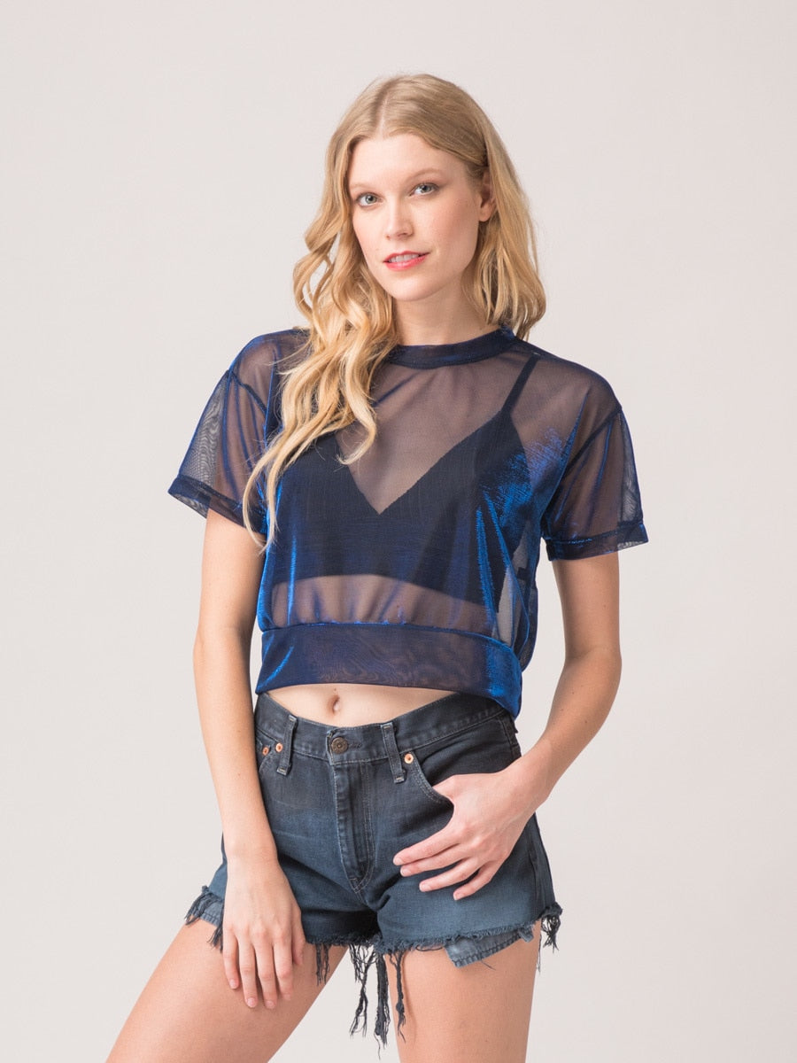 Legends & Vibes Marco Iridescent Sheer Top | Vegan Scene