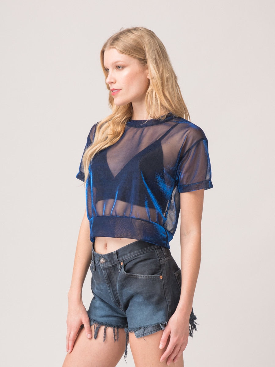 Legends & Vibes Marco Iridescent Sheer Top | Vegan Scene