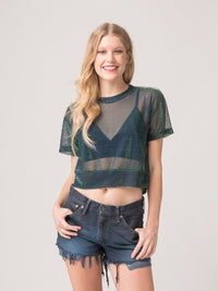  Legends & Vibes Marco Iridescent Sheer Top | Vegan Scene