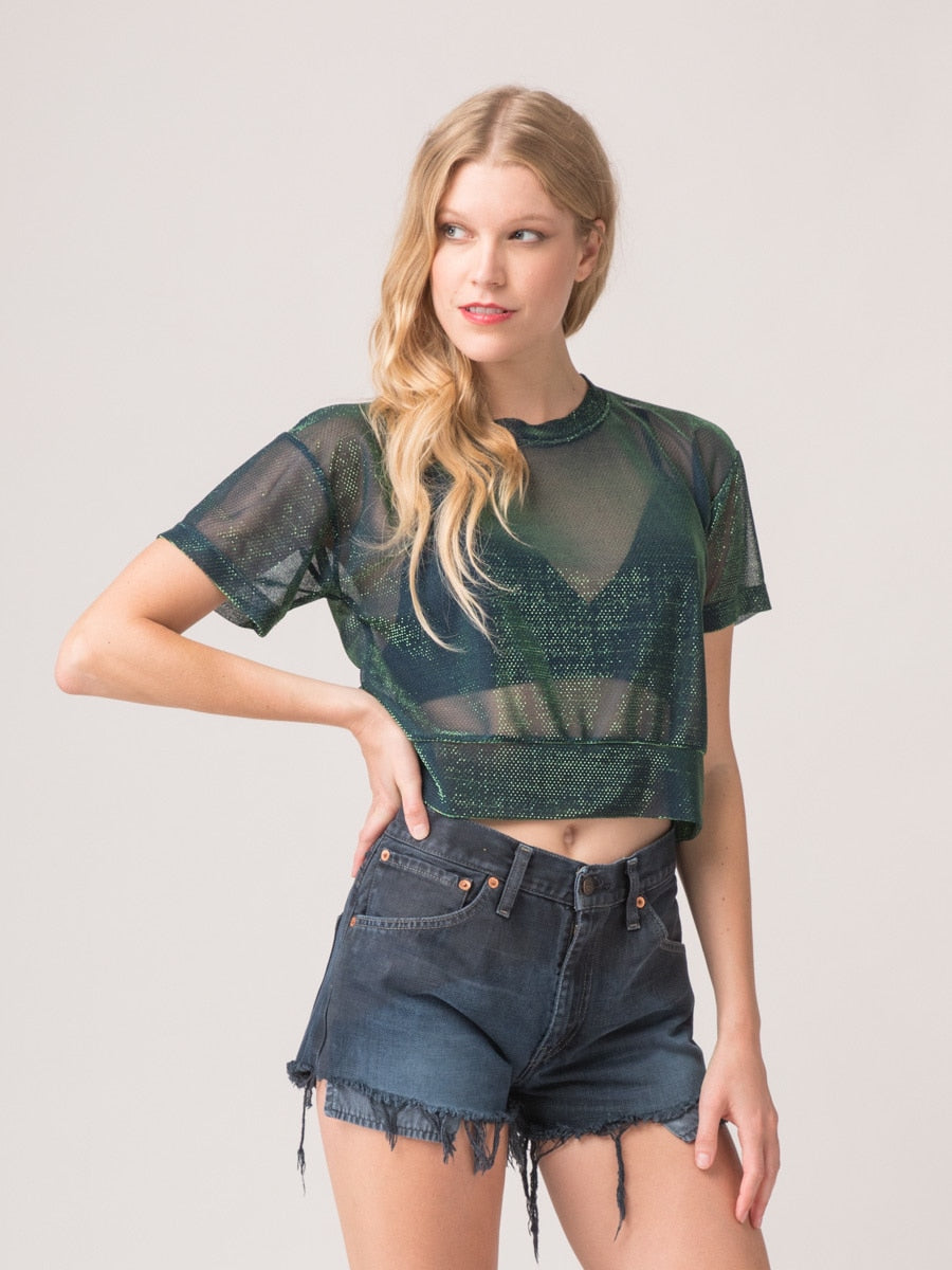 Legends & Vibes Marco Iridescent Sheer Top | Vegan Scene