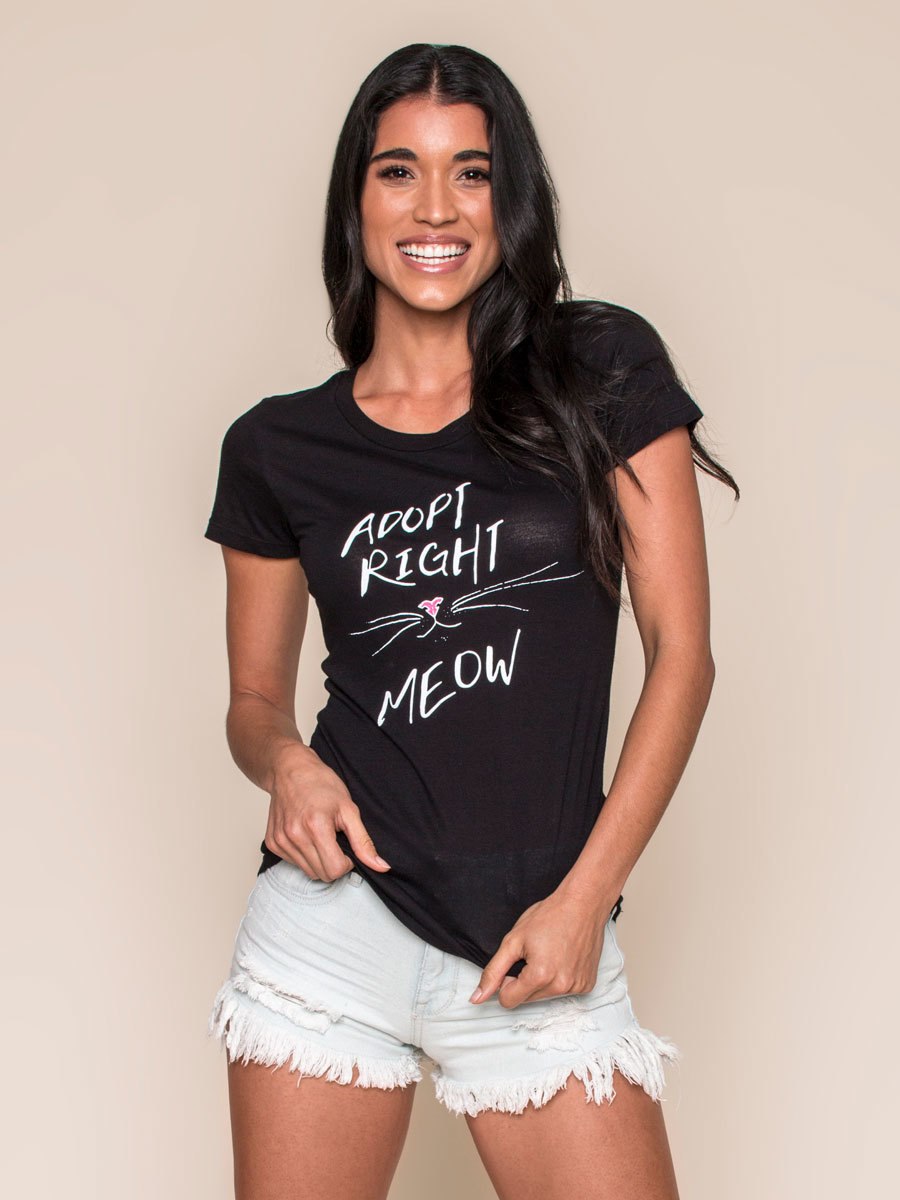 Vegan Scene Adopt Right Meow Tee