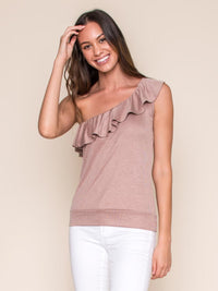 Legends & Vibes Dell One Shoulder Ruffle Top | Vegan Scene