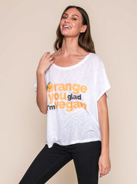 Vegan Scene Orange You Glad I'm Vegan Oversized Tee | Vegan Scene