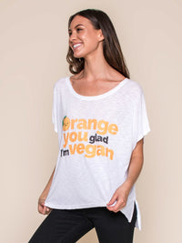 Vegan Scene Orange You Glad I'm Vegan Oversized Tee | Vegan Scene