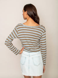 Legends & Vibes Olive Long-Sleeve Crop Top | Vegan Scene
