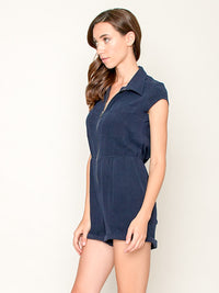 Legends & Vibes Westminster Utility Romper Navy | Vegan Scene