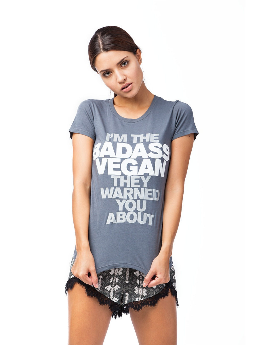 Vegan Scene I'm The Badass Vegan They Warned You About Tee | Vegan Scene
