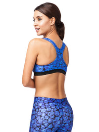 Terez Racerback Sports Bra Blueberries | Vegan Scene