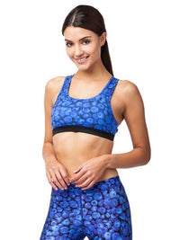 Terez Racerback Sports Bra Blueberries | Vegan Scene