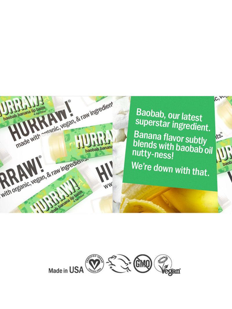 Hurraw Baobab Banana Lip Balm | Vegan Scene