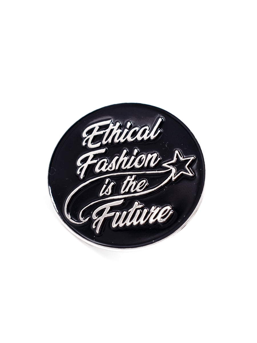 Kickstarter Collection Ethical Fashion Is the Future Enamel Pin | Vegan Scene