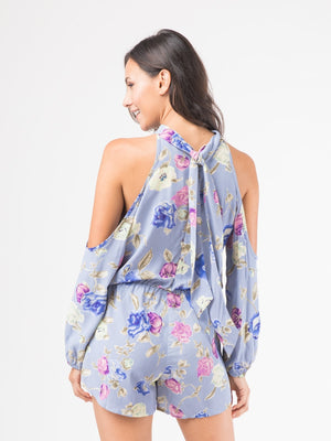  Legends & Vibes Oakwood Tie Neck Romper | Vegan Scene