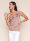  Legends & Vibes Dell One Shoulder Ruffle Top | Vegan Scene