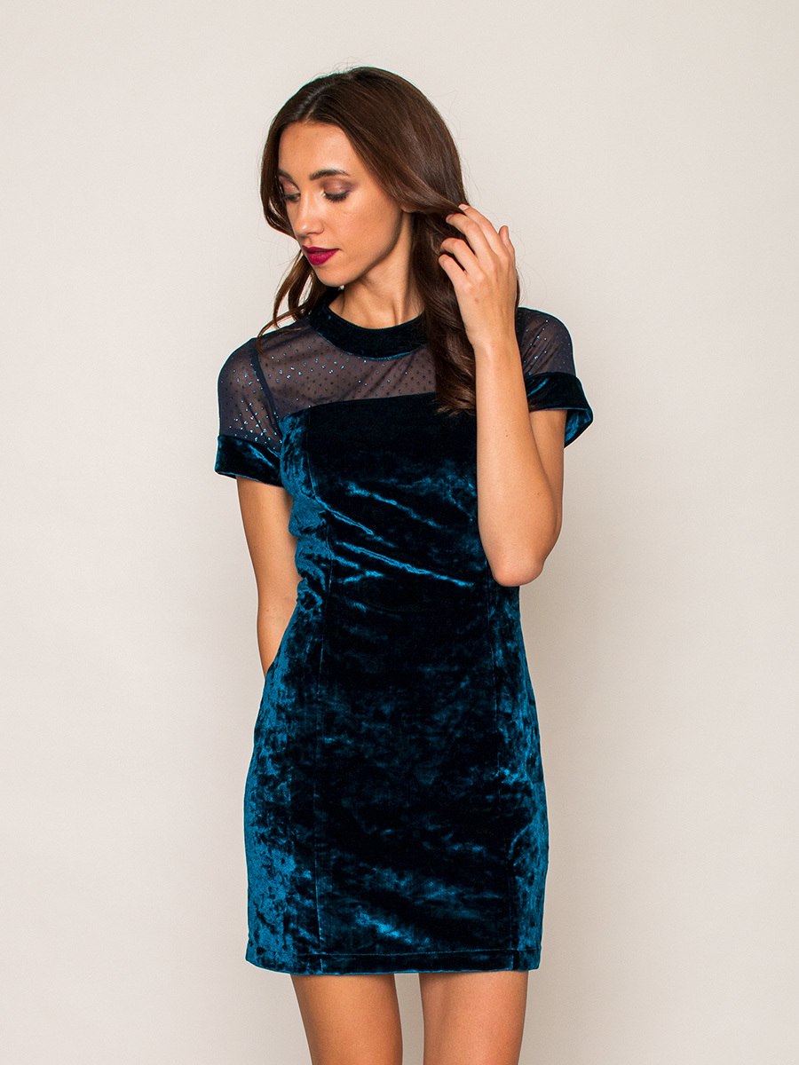 princess polly baby blue dress Sparkle & Fade Crushed Velvet Bodycon Dress
